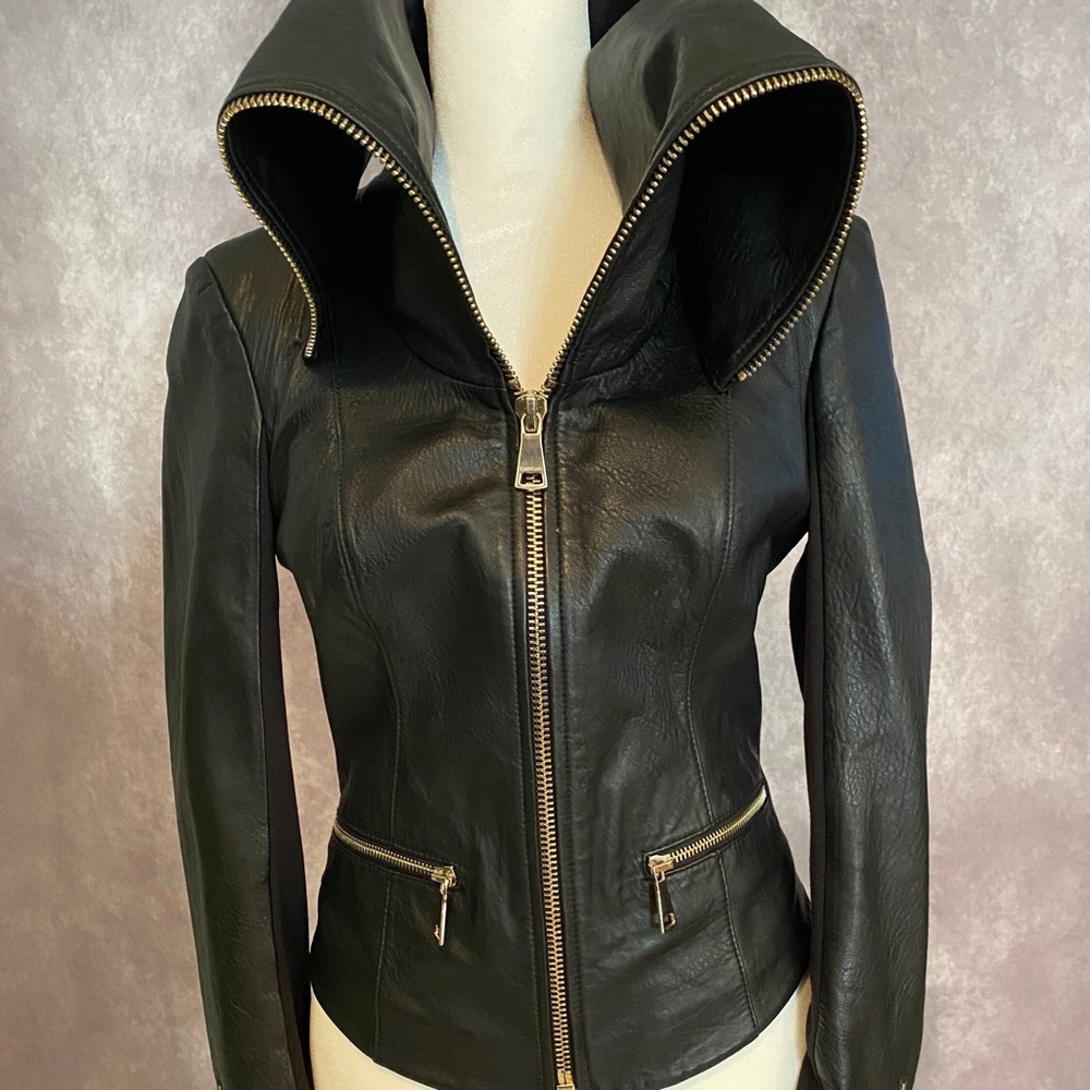 BeBe Natural leather short jacket